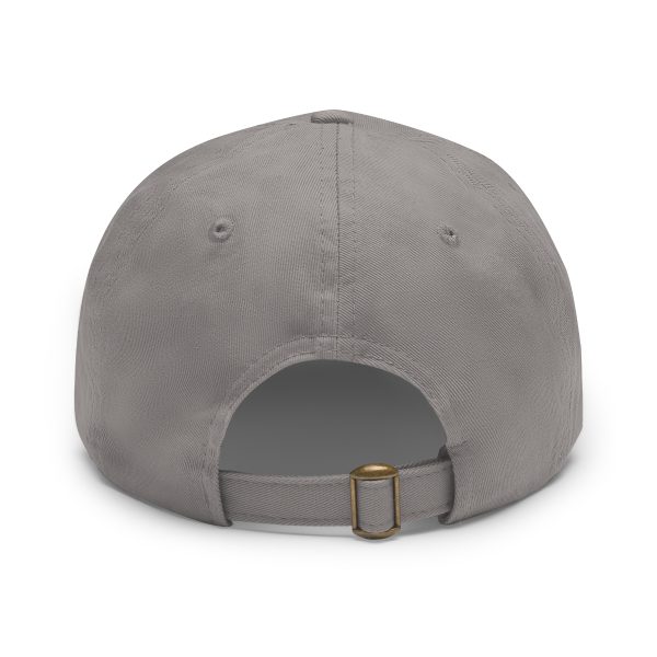 dad hat with leather patch (round)