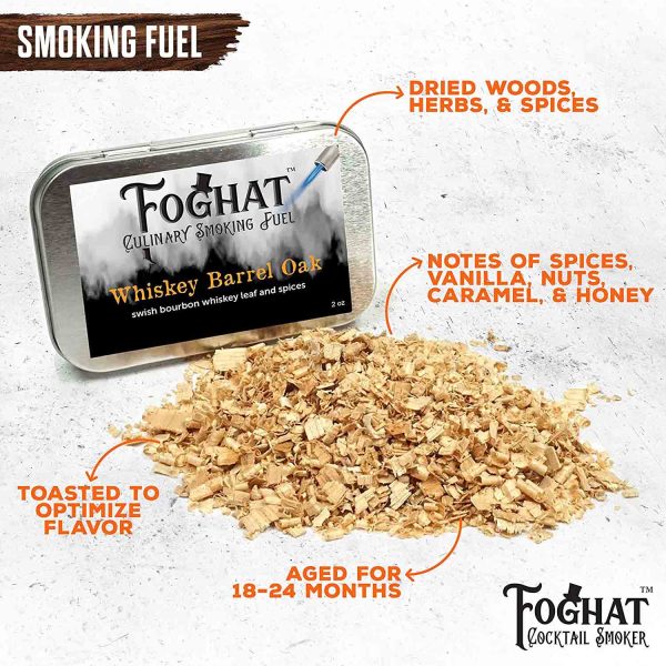 Whiskey Barrel Oak Culinary Smoking Fuel Tin and Wood Chips